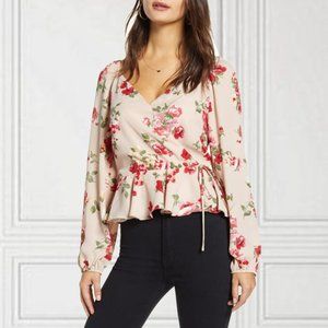 NWT Leith Floral Long Sleeve V-Neck Blouse | S